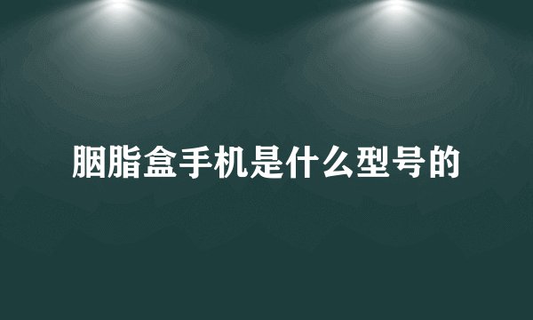 胭脂盒手机是什么型号的