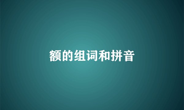 额的组词和拼音