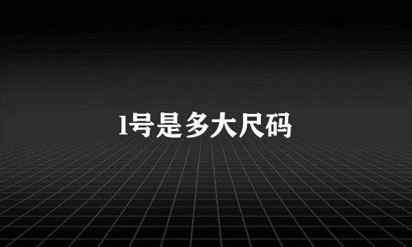 l号是多大尺码