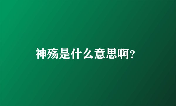 神殇是什么意思啊?