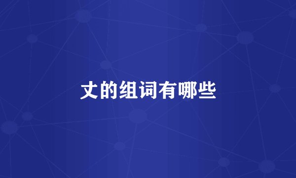 丈的组词有哪些