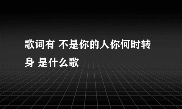 歌词有 不是你的人你何时转身 是什么歌