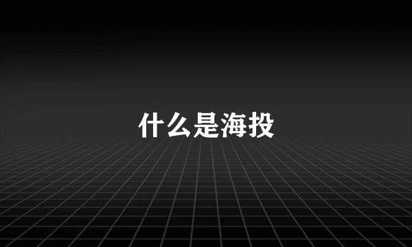 什么是海投