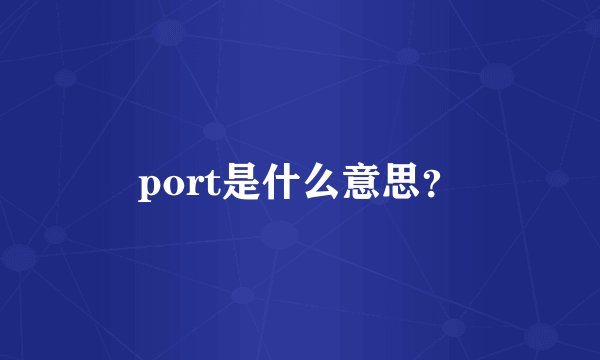 port是什么意思?