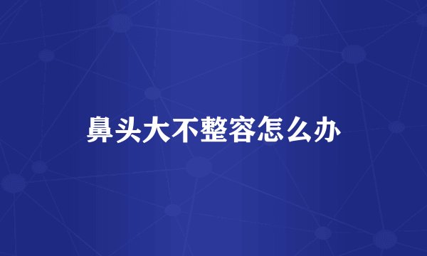 鼻头大不整容怎么办