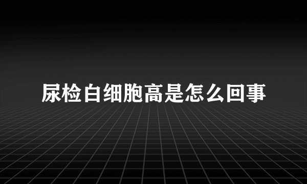 尿检白细胞高是怎么回事