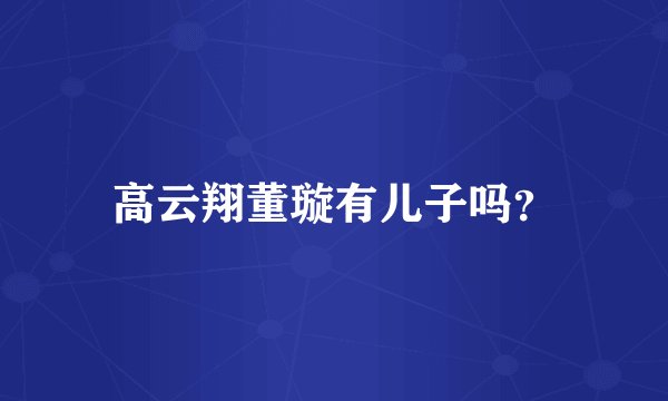 高云翔董璇有儿子吗?