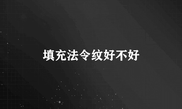 填充法令纹好不好