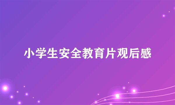 小学生安全教育片观后感