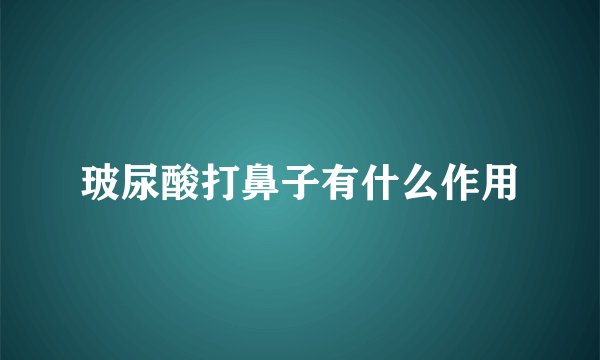 玻尿酸打鼻子有什么作用