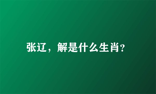 张辽，解是什么生肖？