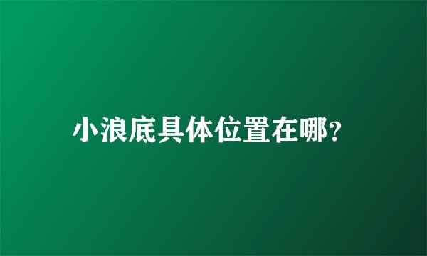 小浪底具体位置在哪?