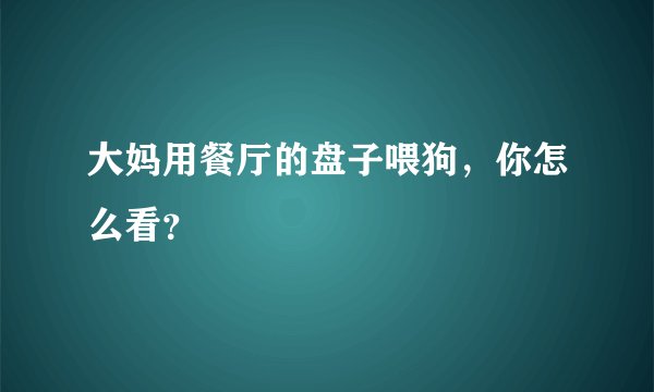 大妈用餐厅的盘子喂狗，你怎么看？