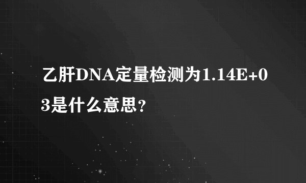 乙肝DNA定量检测为1.14E+03是什么意思？