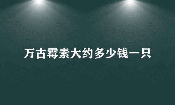 万古霉素大约多少钱一只