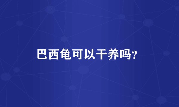 巴西龟可以干养吗?