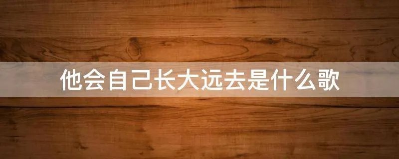 他会自己长大远去是什么歌