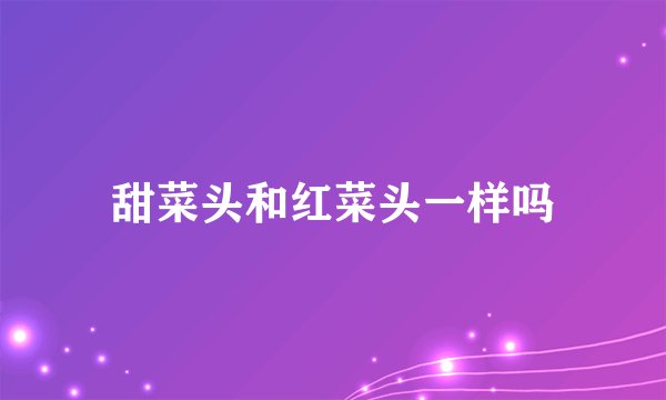 甜菜头和红菜头一样吗