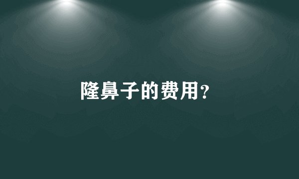 隆鼻子的费用？