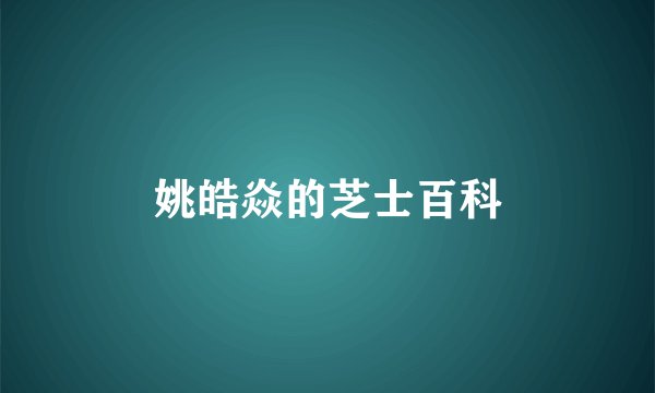 姚皓焱的芝士百科