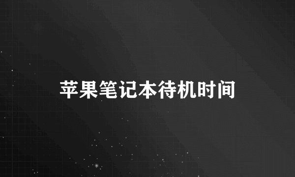 苹果笔记本待机时间