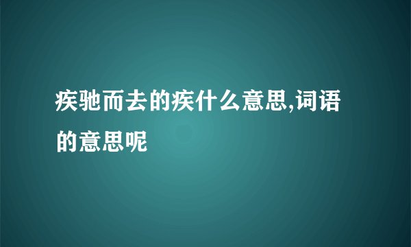 疾驰而去的疾什么意思,词语的意思呢