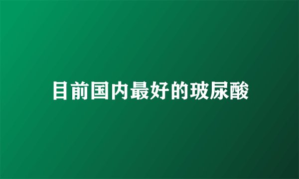 目前国内最好的玻尿酸