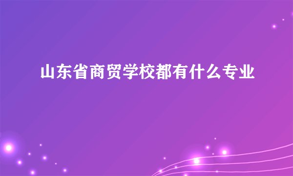 山东省商贸学校都有什么专业