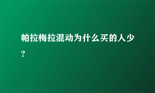 帕拉梅拉混动为什么买的人少？