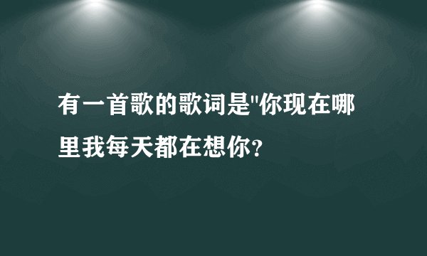 有一首歌的歌词是