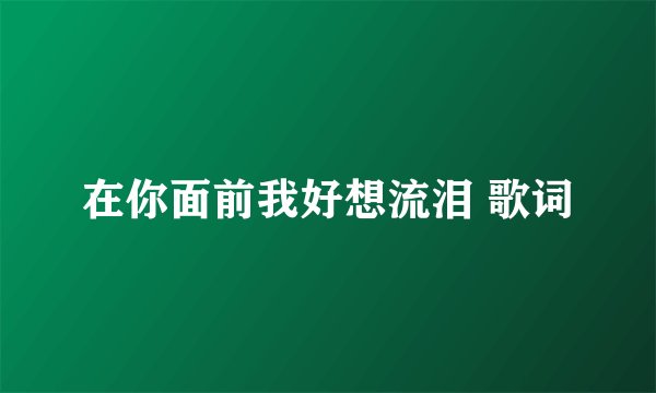 在你面前我好想流泪 歌词
