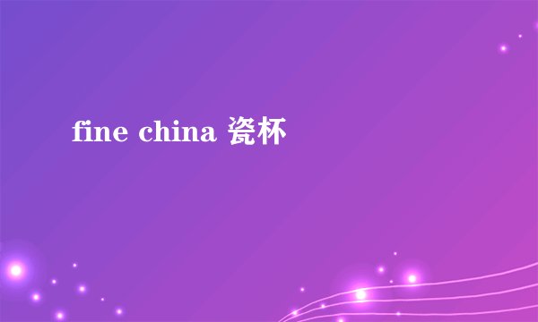 fine china 瓷杯