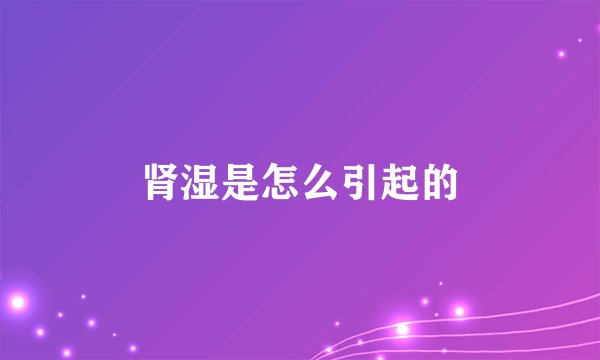 肾湿是怎么引起的