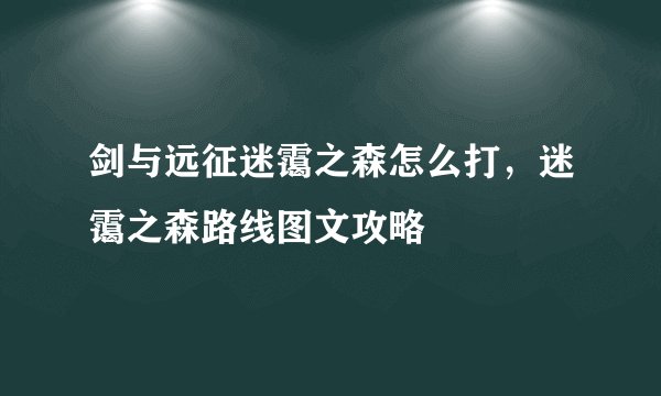 剑与远征迷霭之森怎么打,迷霭之森路线图文攻略