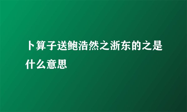 卜算子送鲍浩然之浙东的之是什么意思