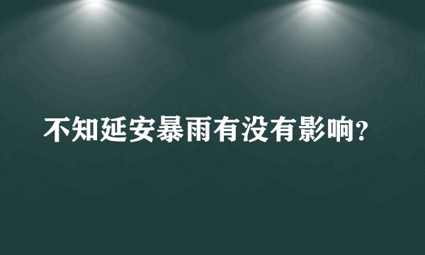 不知延安暴雨有没有影响？
