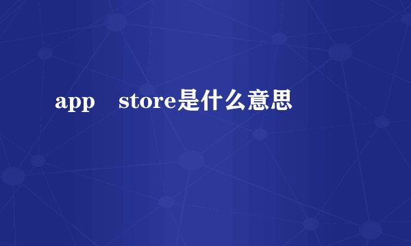 app store是什么意思