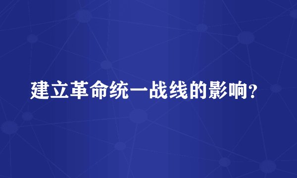 建立革命统一战线的影响?
