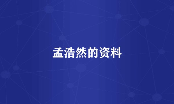 孟浩然的资料