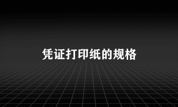 凭证打印纸的规格