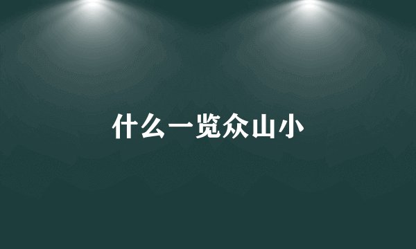 什么一览众山小