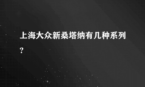 上海大众新桑塔纳有几种系列？