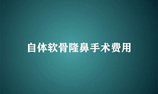 自体软骨隆鼻手术费用