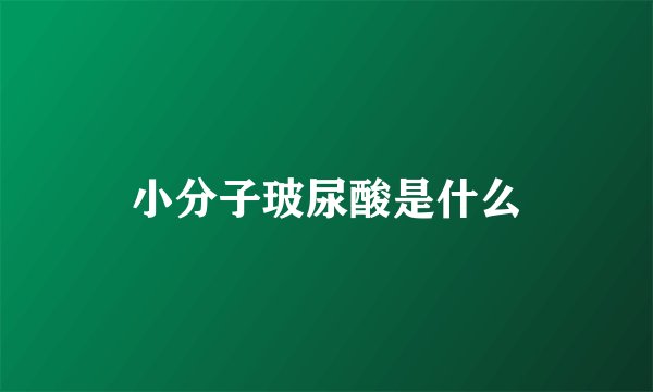小分子玻尿酸是什么