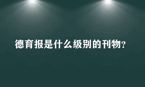 德育报是什么级别的刊物?