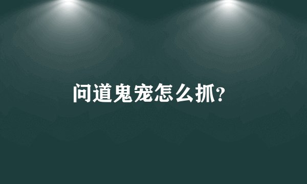 问道鬼宠怎么抓？