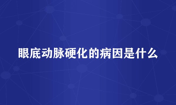 眼底动脉硬化的病因是什么