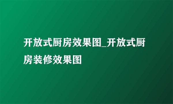 开放式厨房效果图_开放式厨房装修效果图