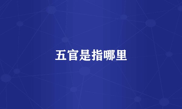 五官是指哪里