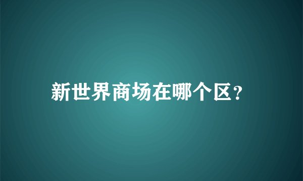 新世界商场在哪个区？